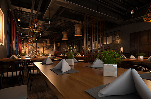 磐安简约大气中式风格餐厅设计装修效果图