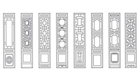 磐安喜迎门中式花格CAD设计图样式大全
