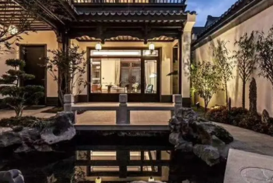 磐安现代中式别墅的庭院设计如此美丽